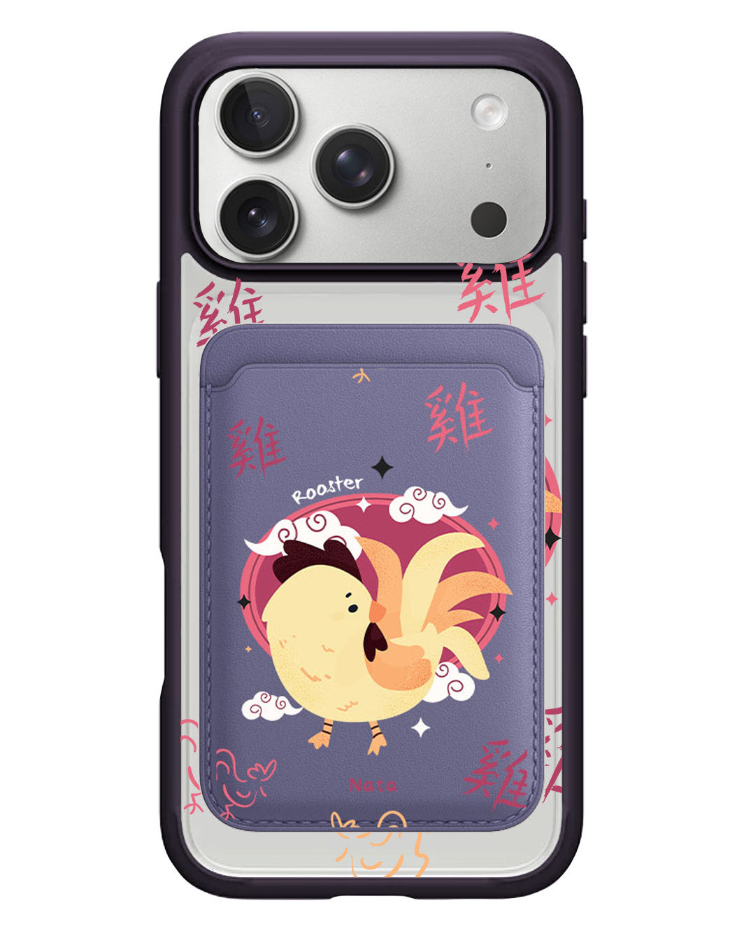 iPhone Magnetic Wallet Case - Rooster (Chinese Zodiac / Shio)