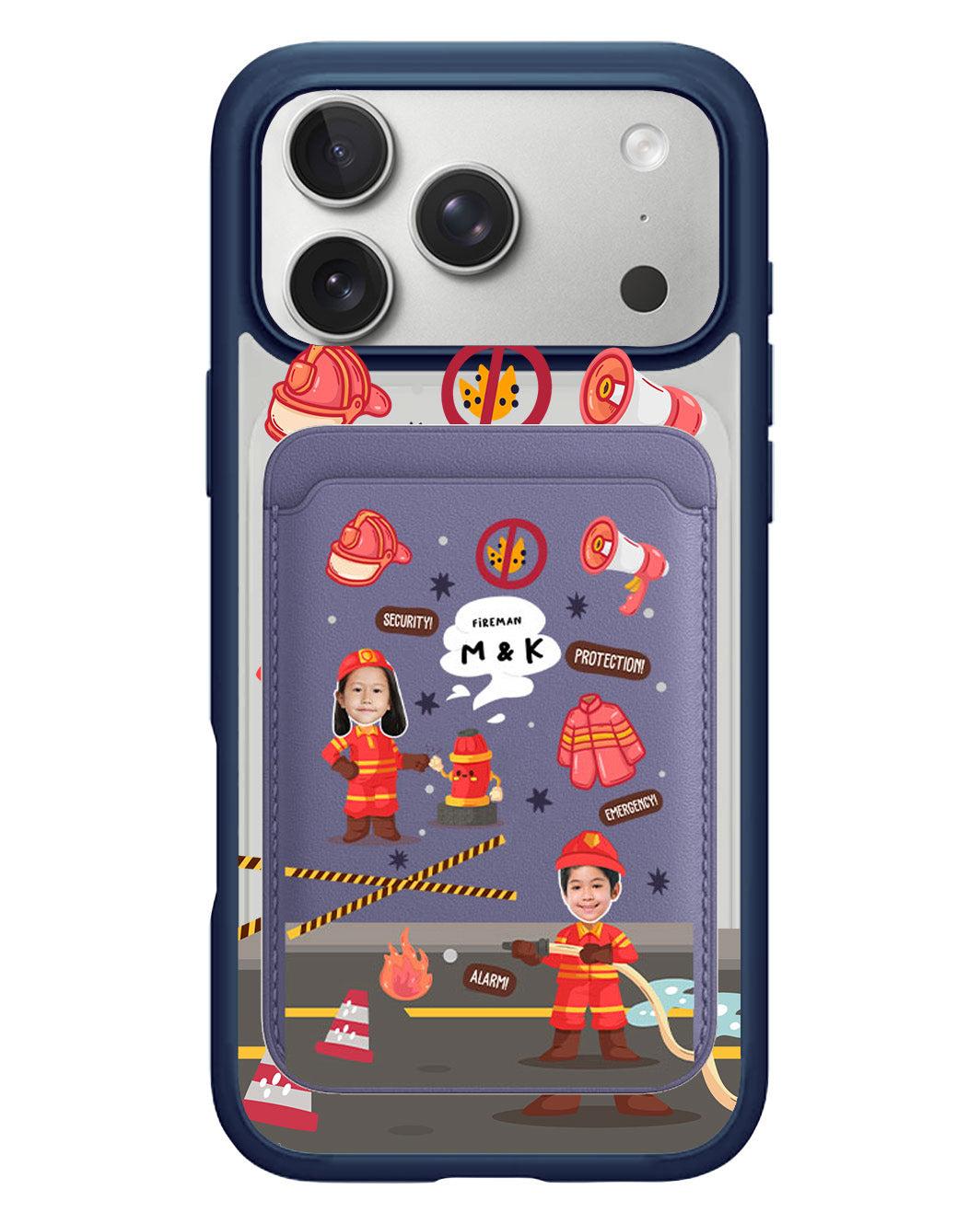 iPhone Magnetic Wallet Case - Face Grid Dream Firefighter