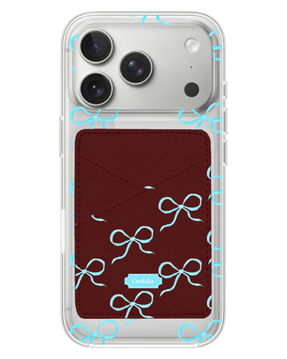 iPhone Phone Wallet Case - Coquette Blue Bow
