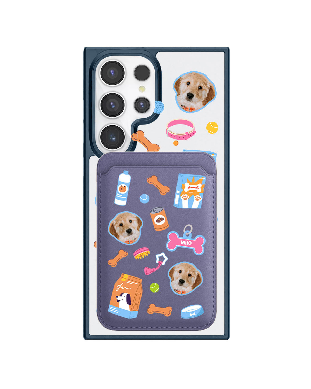 Android Magnetic Wallet Case - Pet Grid Puppy Sweet Treats