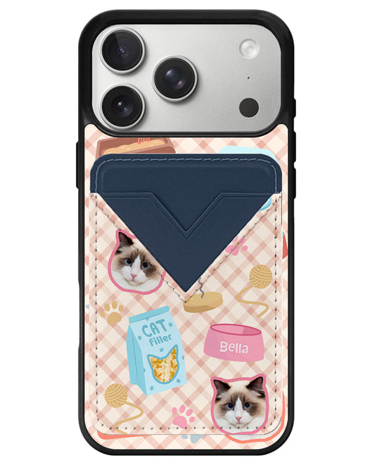 iPhone Avant Wallet Case - Pet Grid Kitty Cozy Corner