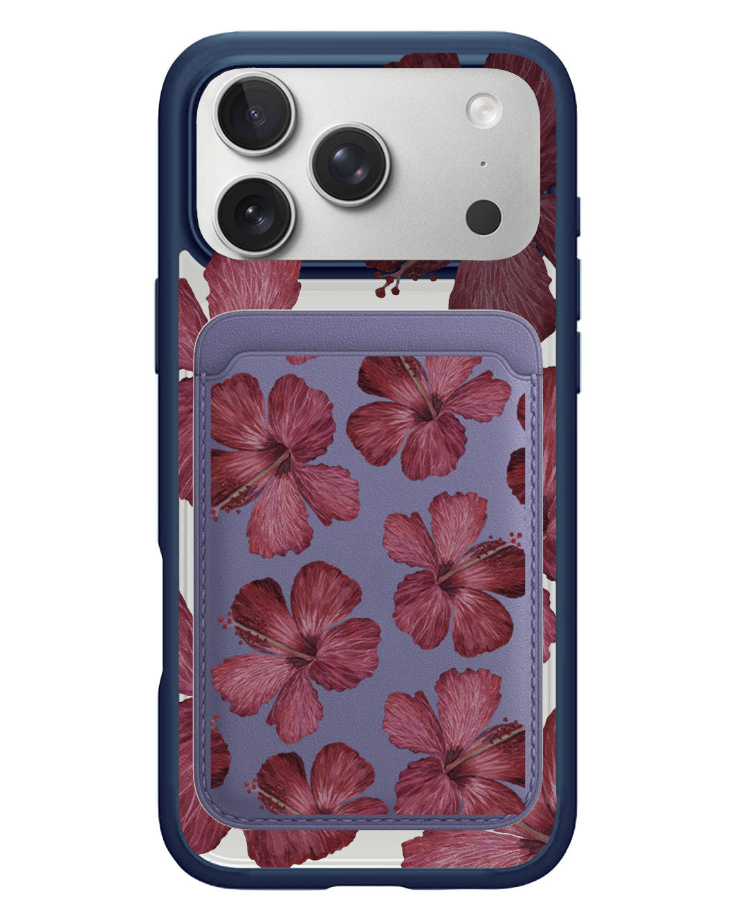 iPhone Magnetic Wallet Case - Goth Hibiscus