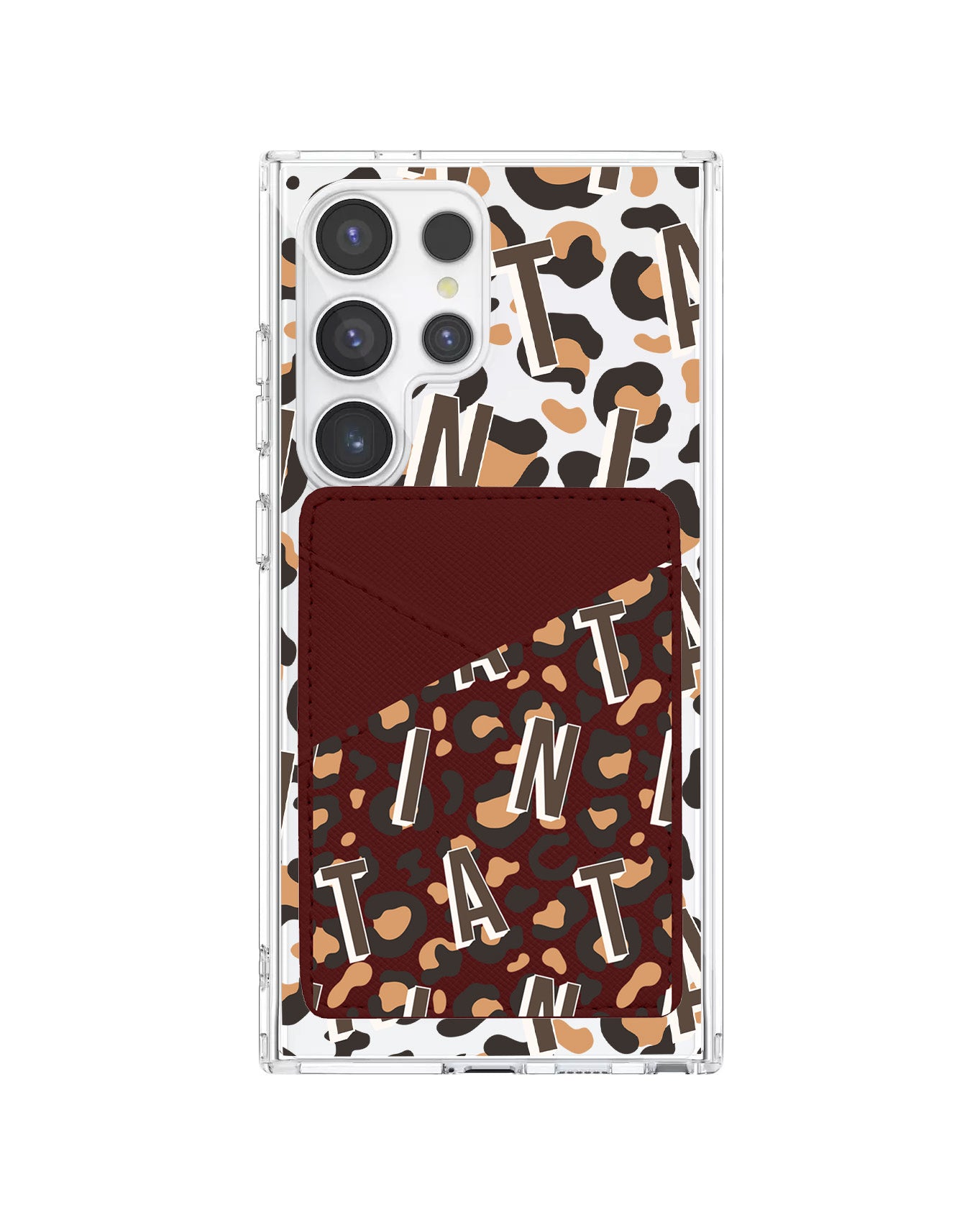 Android Phone Wallet Case - Leopard Monogram 2.0