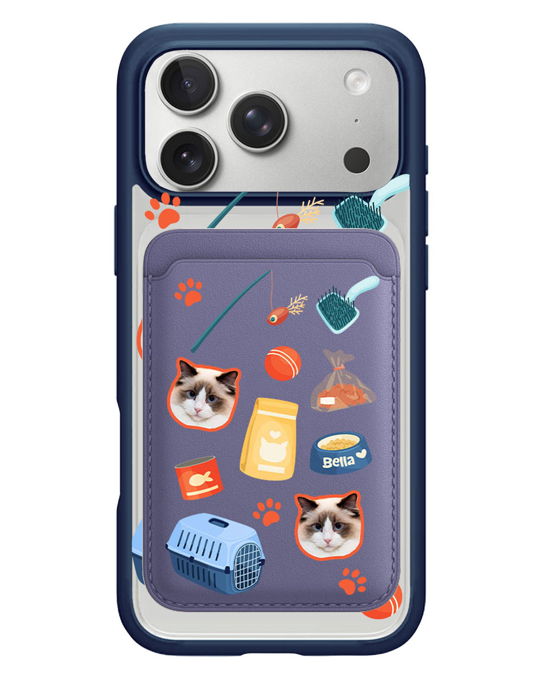 iPhone Magnetic Wallet Case - Pet Grid Kitty Adventures
