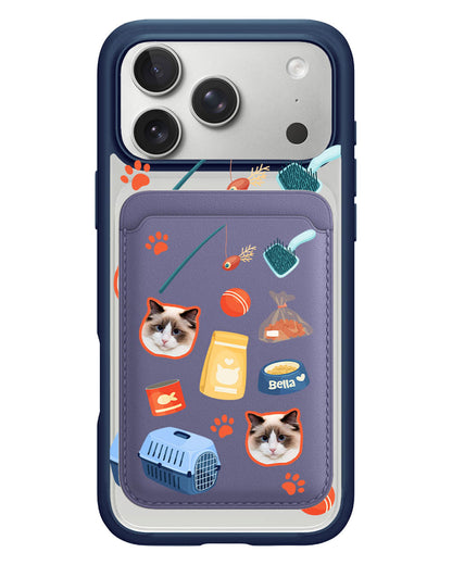 iPhone Magnetic Wallet Case - Pet Grid Kitty Adventures