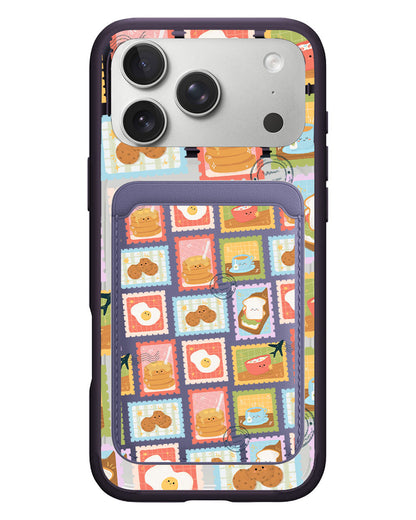 iPhone Magnetic Wallet Case - Breakfast Menu Stamps