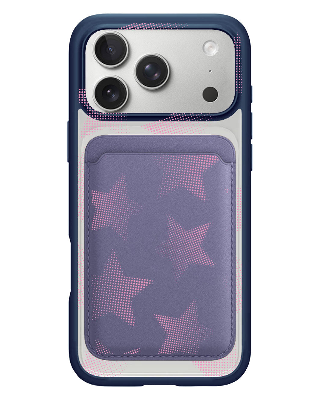 iPhone Magnetic Wallet Case - Pink Star