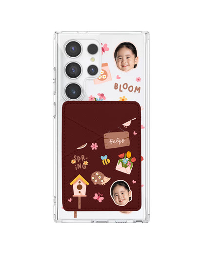 Android Phone Wallet Case - Face Grid Spring Bloom