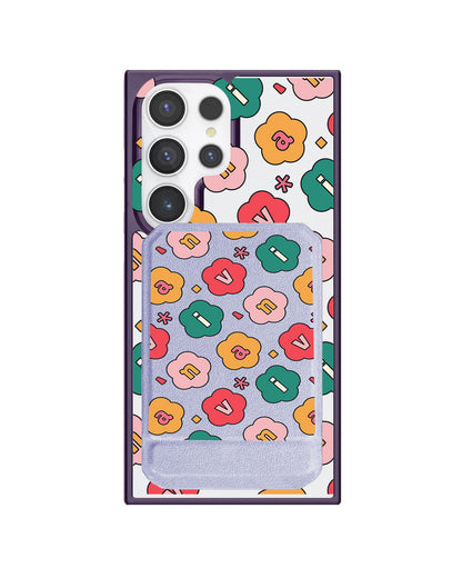 Android Magnetic Multifold Wallet - Flower Petals Monogram 3.0