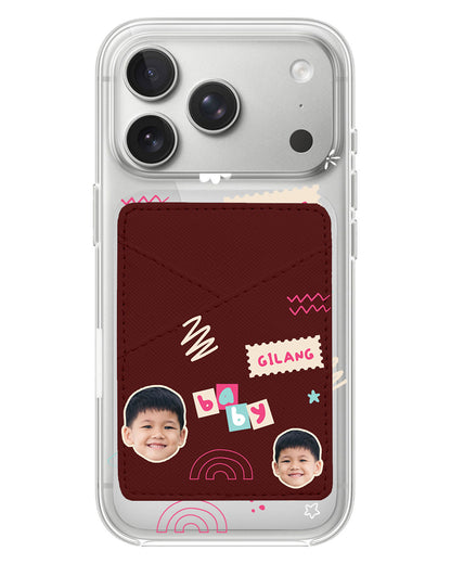 iPhone Phone Wallet Case - Face Grid Abstract