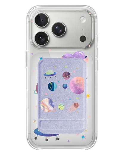 iPhone Magnetic Multifold Wallet - Pink Planet