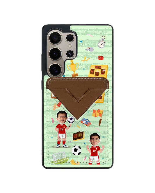 Android Avant Wallet Case - Face Grid Dream Soccer