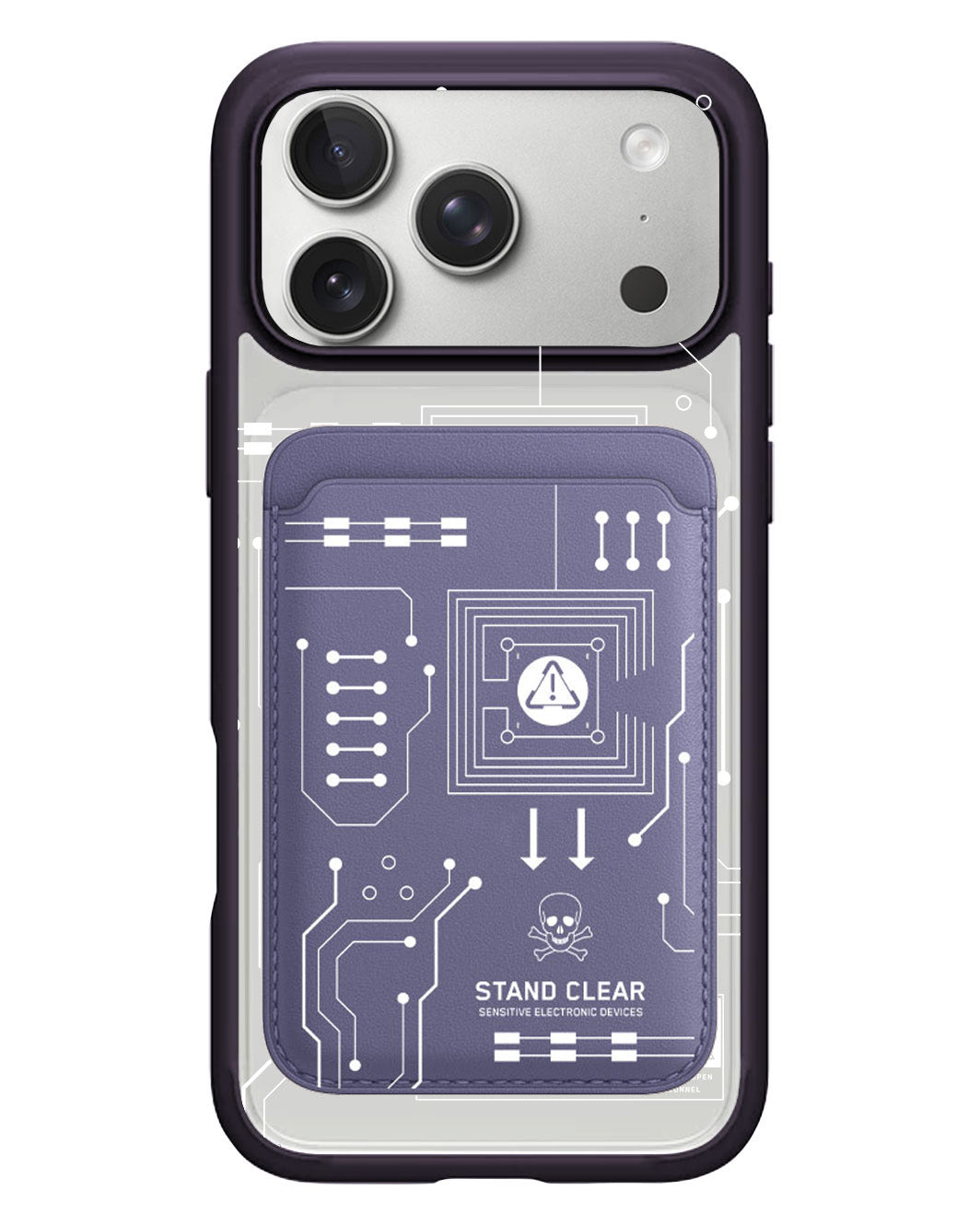 iPhone Magnetic Wallet Case - Circuit White