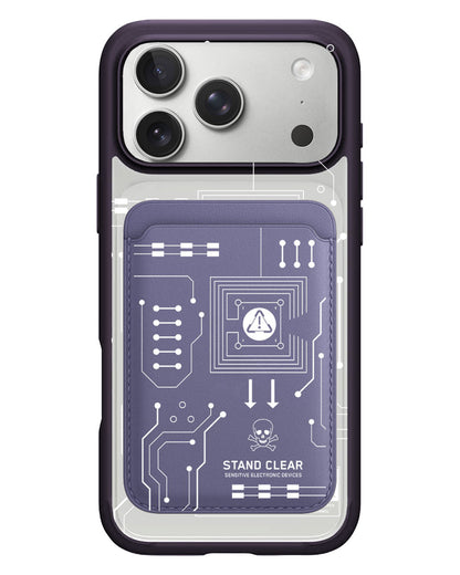 iPhone Magnetic Wallet Case - Circuit White