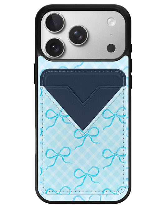 iPhone Avant Wallet Case - Coquette Blue Bow