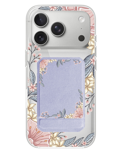 iPhone Magnetic Multifold Wallet - Pink Florals