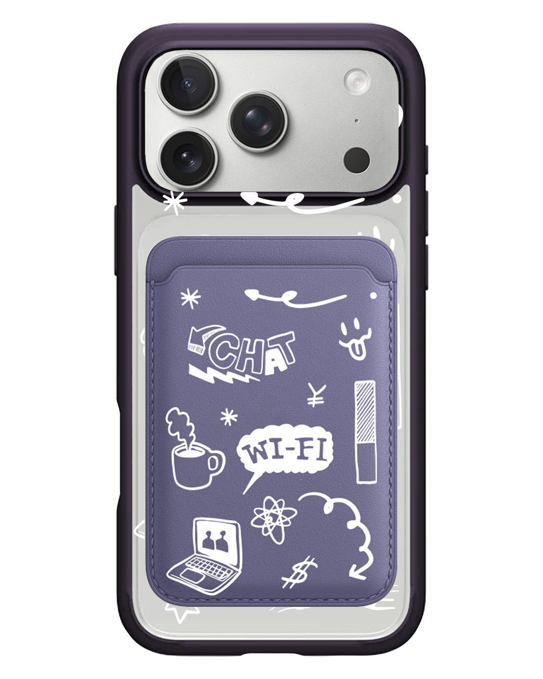 iPhone Magnetic Wallet Case - Social White