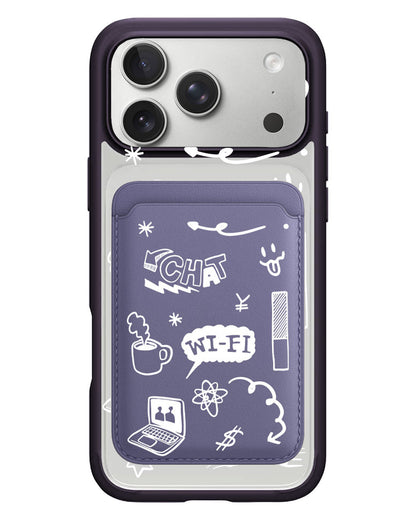 iPhone Magnetic Wallet Case - Social White