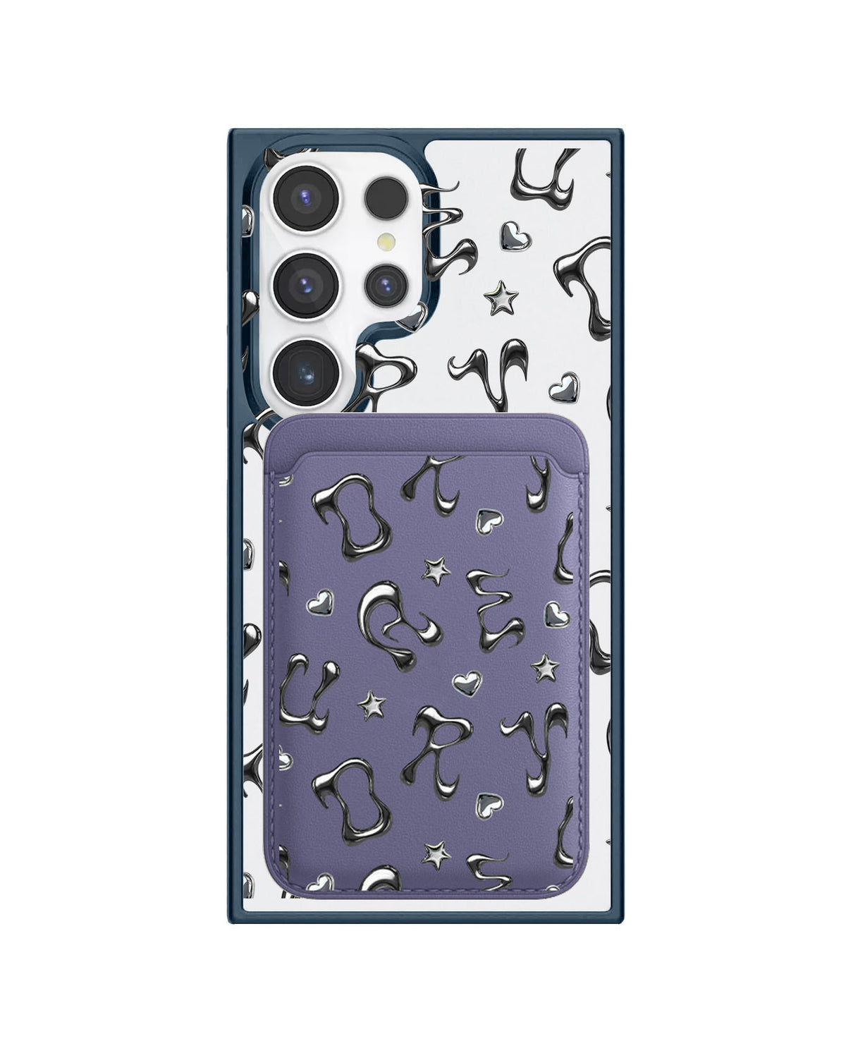 Android Magnetic Wallet Case - Chrome Monogram 2.0
