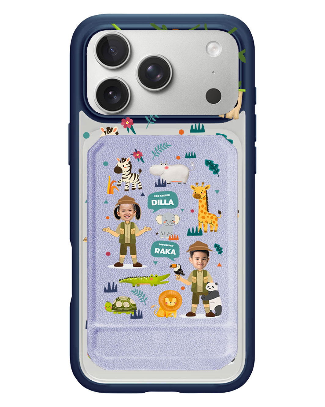 iPhone Magnetic Multifold Wallet - Face Grid Dream Zoo Keeper