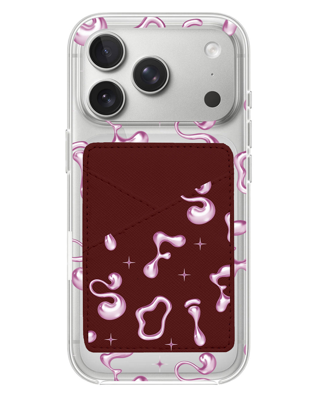 iPhone Phone Wallet Case - Pink Chrome Monogram