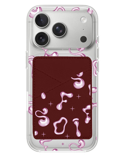 iPhone Phone Wallet Case - Pink Chrome Monogram