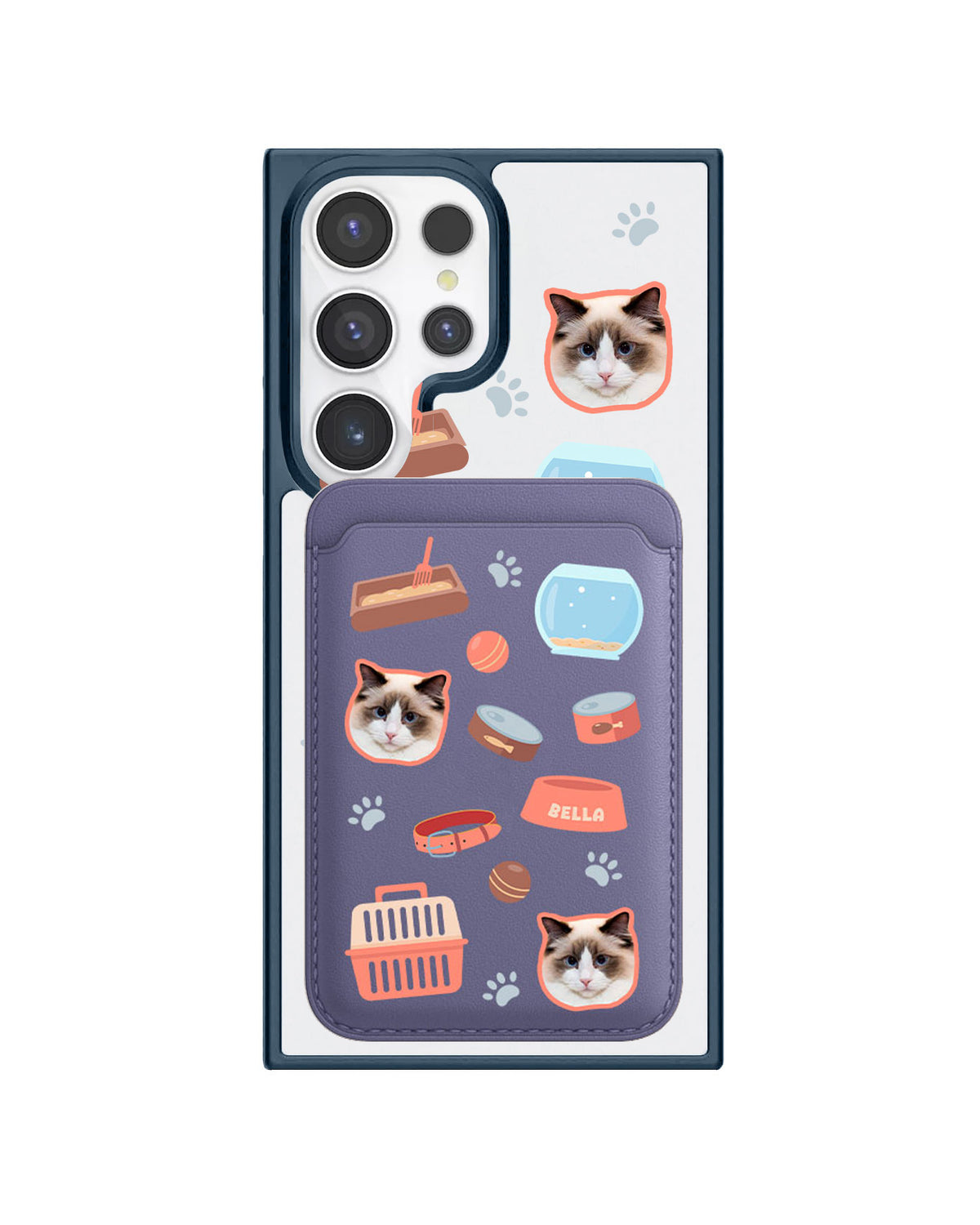 Android Magnetic Wallet Case - Pet Grid Kitty Cozy Corner
