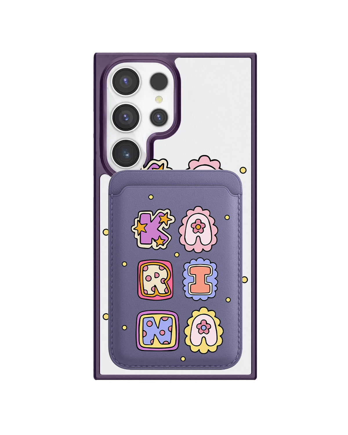 Android Magnetic Wallet Case - Adorable monogram 2.0