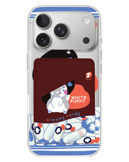 iPhone Phone Wallet Case - White Puppy