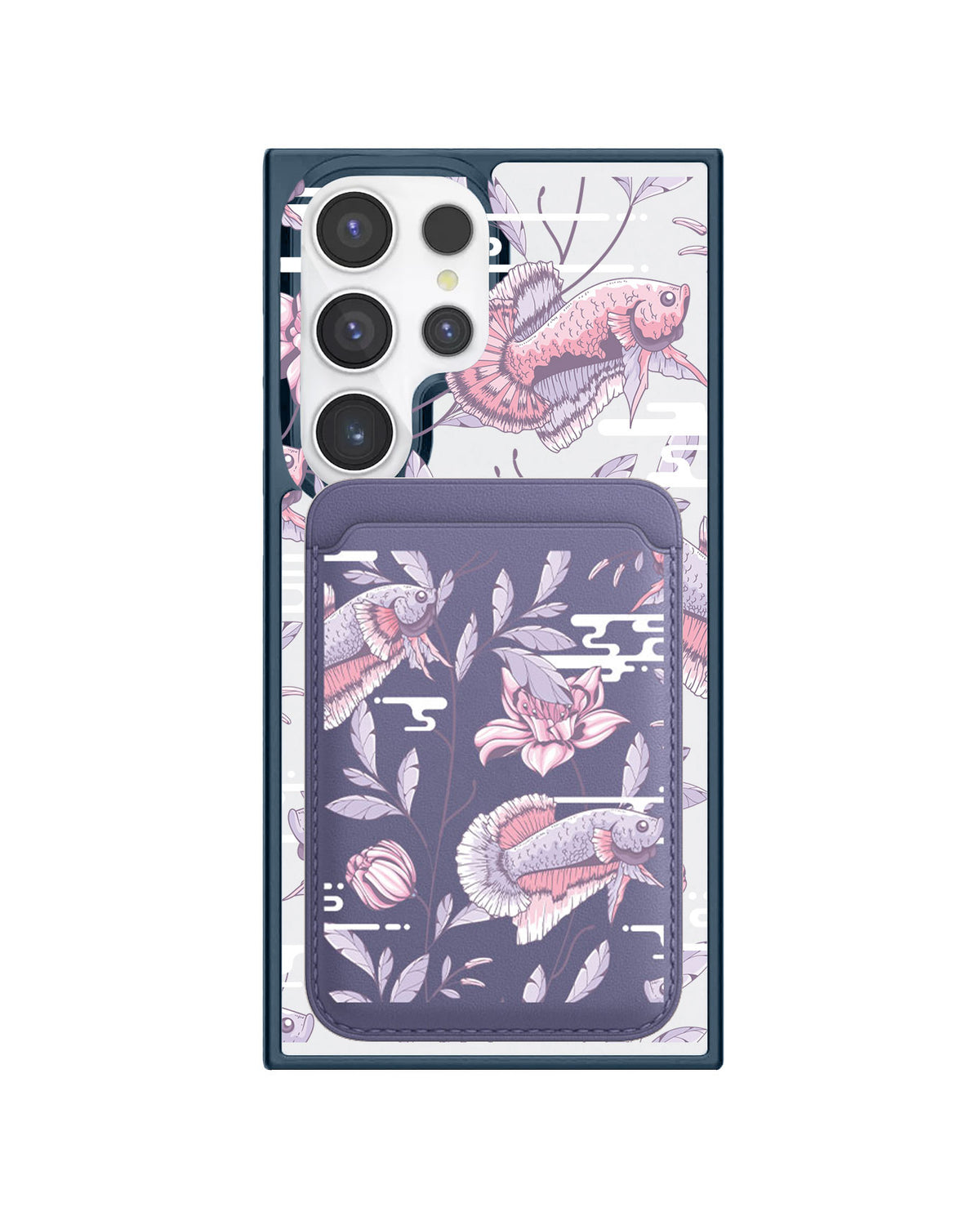 Android Magnetic Wallet Case - Fish & Floral 1.0