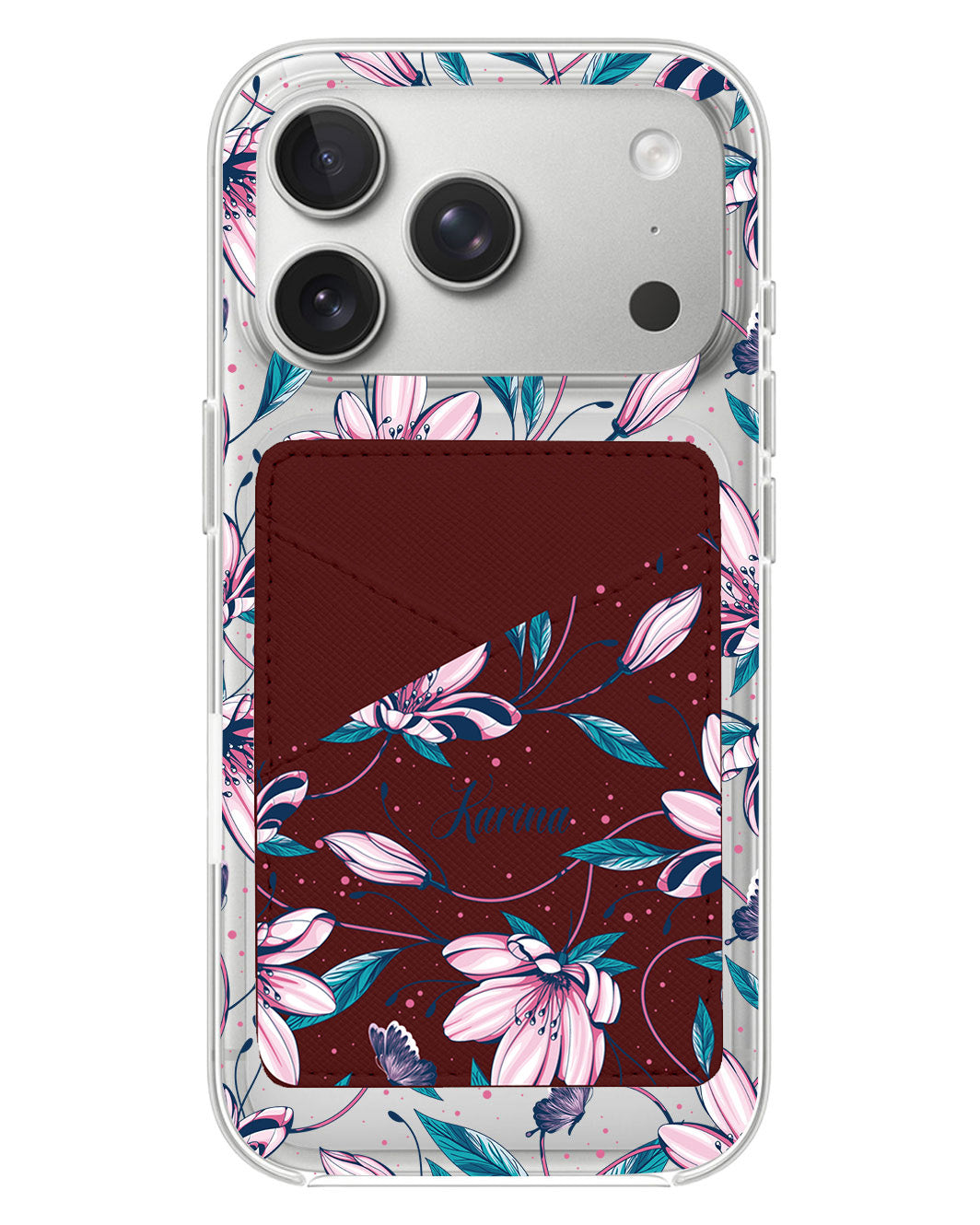 iPhone Phone Wallet Case - Pink Tulip