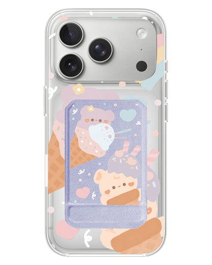 iPhone Magnetic Multifold Wallet - Ice Cream for Teddy