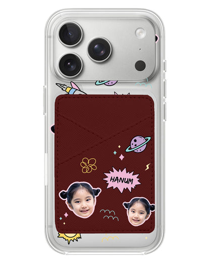 iPhone Phone Wallet Case - Face Grid Space