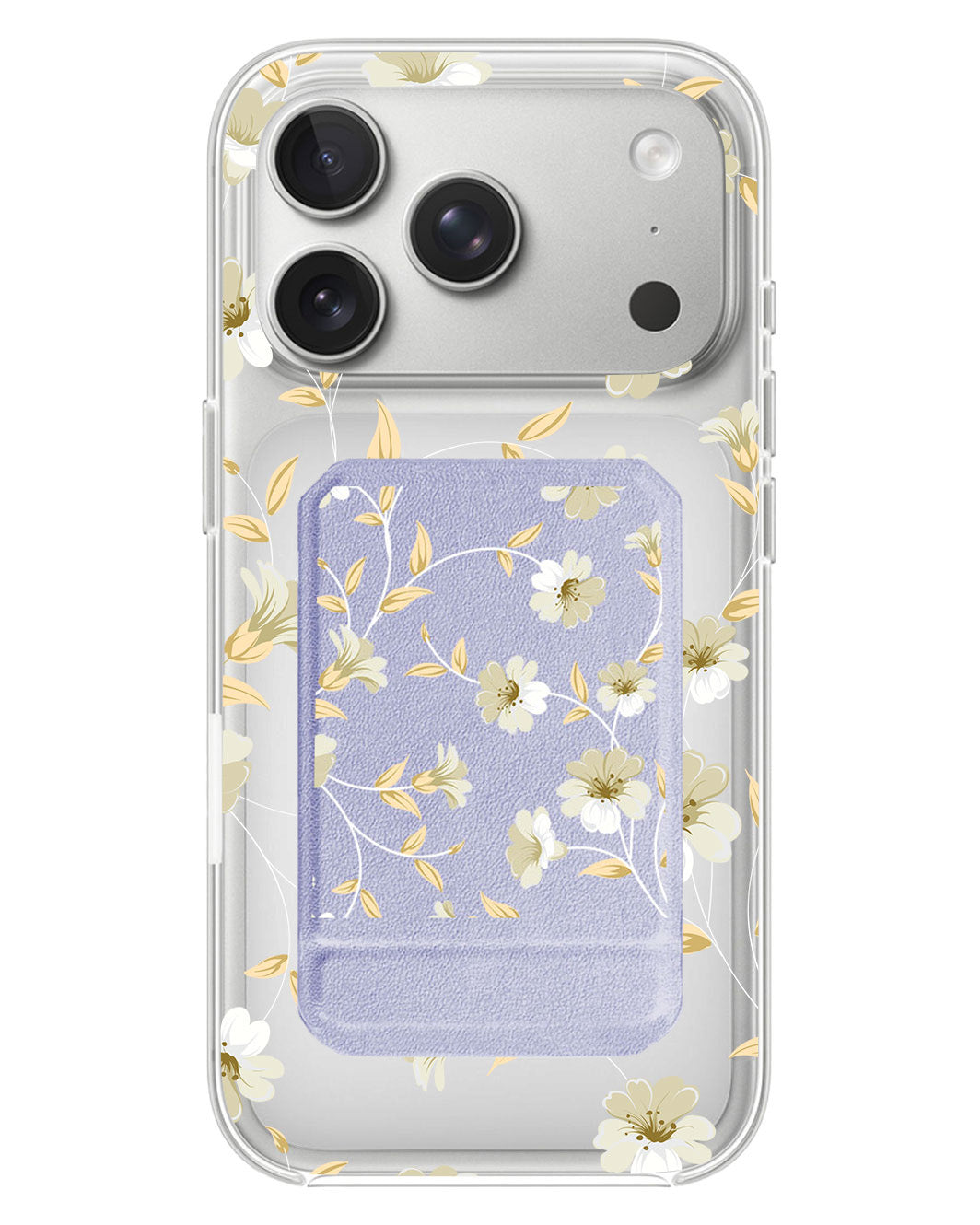 iPhone Magnetic Multifold Wallet - White Magnolia