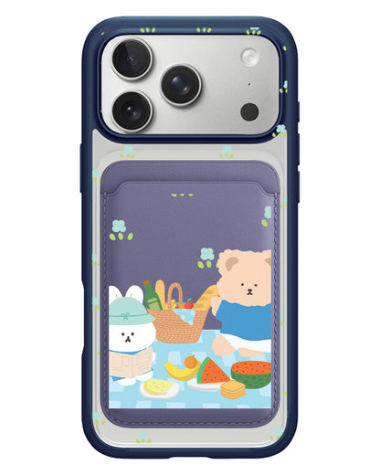 iPhone Magnetic Wallet Case - Picnic Blue