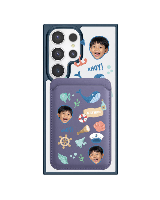 Android Magnetic Wallet Case - Face Grid Sailor