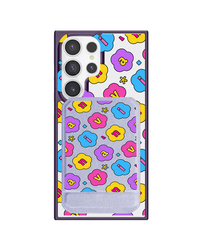 Android Magnetic Multifold Wallet - Flower Petals Monogram 4.0