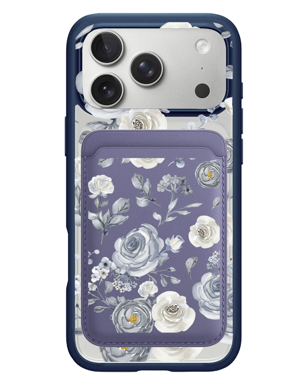 iPhone Magnetic Wallet Case - Blue Rose