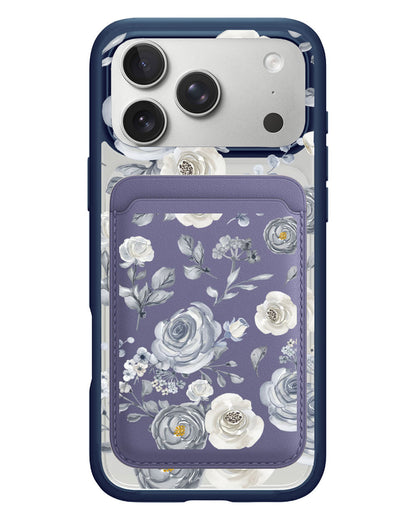 iPhone Magnetic Wallet Case - Blue Rose