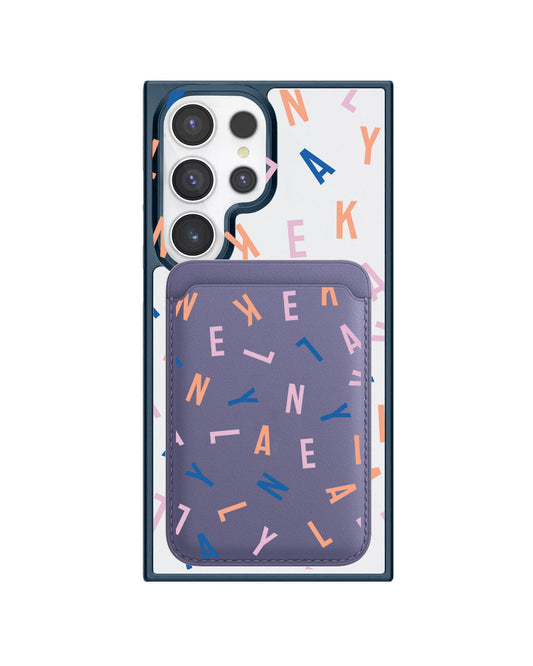 Android Magnetic Wallet Case - Monogram 1.0 Rainbow