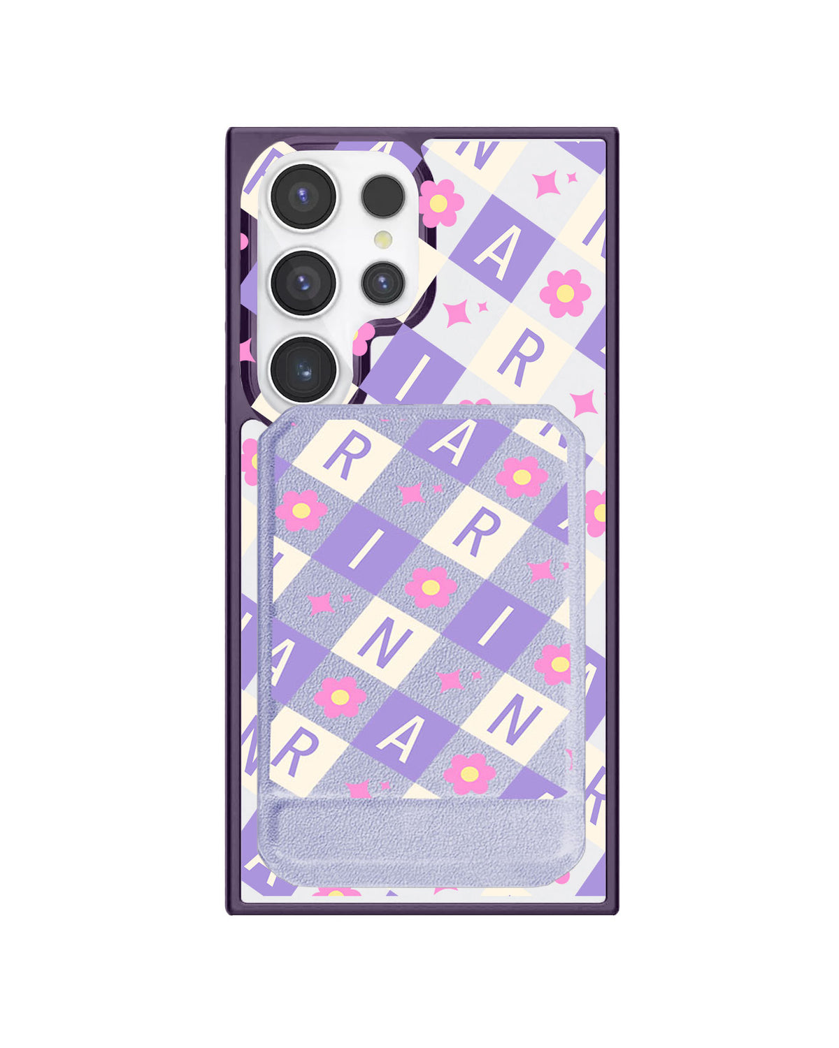 Android Magnetic Multifold Wallet - Flower Grid Monogram 3.0