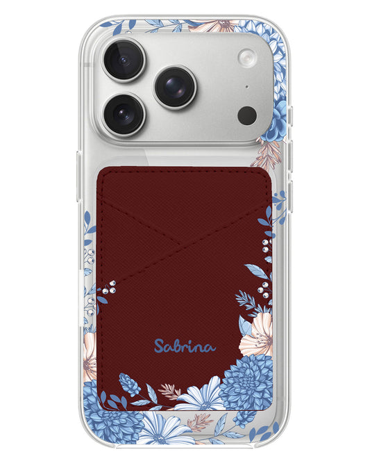 iPhone Phone Wallet Case - Blue Florals