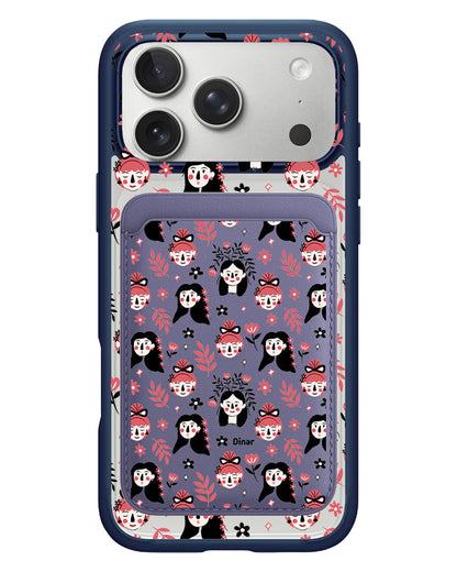 iPhone Magnetic Wallet Case - Flowery Faces