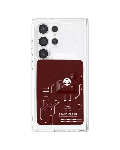Android Phone Wallet Case - Circuit White