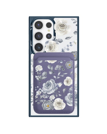 Android Magnetic Wallet Case - Blue Rose
