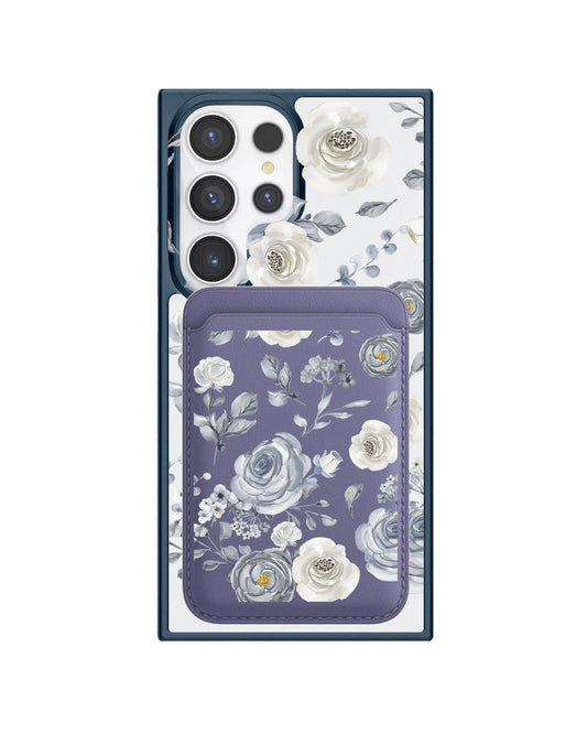 Android Magnetic Wallet Case - Blue Rose