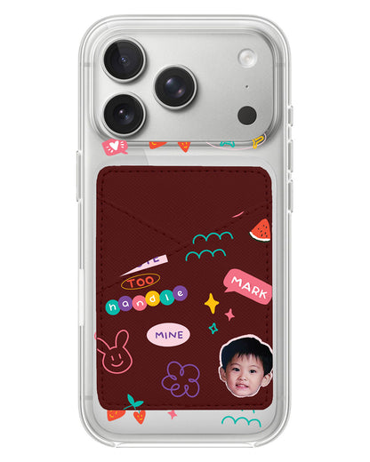 iPhone Phone Wallet Case - Face Grid