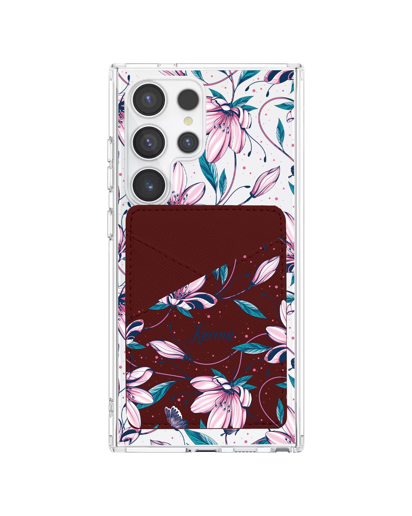 Android Phone Wallet Case - Pink Tulip