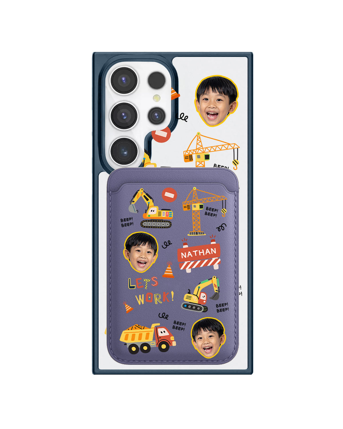 Android Magnetic Wallet Case - Face Grid Construction