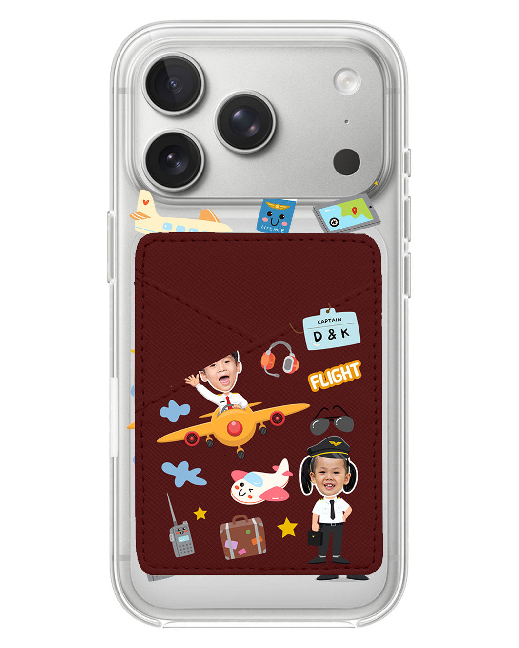 iPhone Phone Wallet Case - Face Grid Dream Pilot